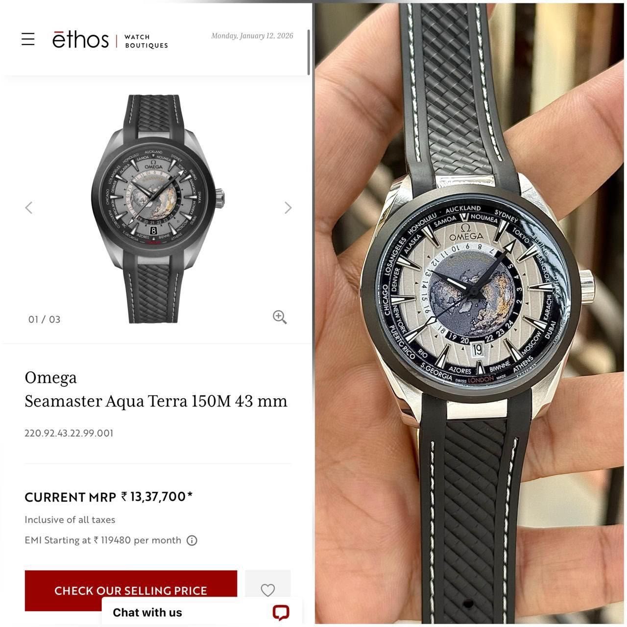 Omega Seamaster - Black, Steel Bracelet